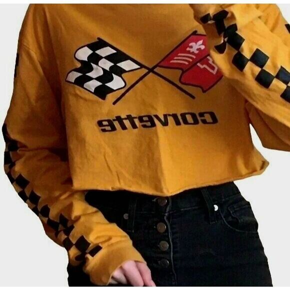 VINTAGE WOMENS CORVETTE CROP LS TOP - Picture 5 of 6